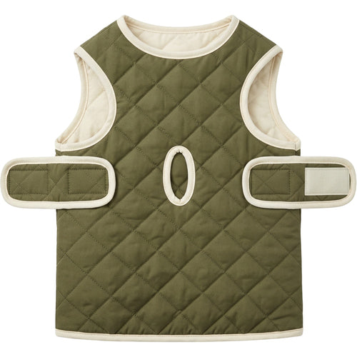 Rdwxg Reversible Quilted Pet Vest Medium Olive Cream - Product view