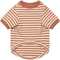 Rdwxg Striped Cotton Jersey Pet T-Shirt Small Clay Ivory - Product view